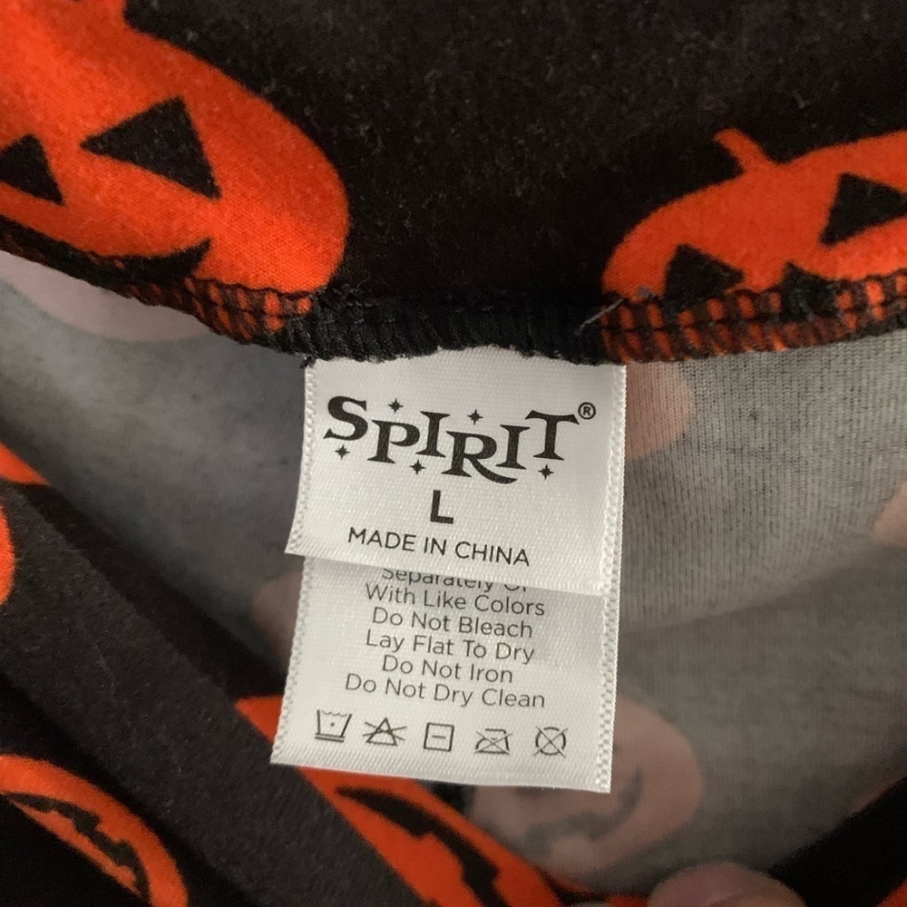 Spirit Kids Pumpkin Print Leggings - Black and Orange - Picture 3 of 4